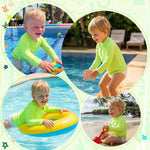 babygoal Baby Fluorescent Green Long Sleeve Rash Guard Shirt with UPF 50+ Sun Protection for Baby Toddler Boy & Girl Beach Pool Swimming SY02-6-12M-B