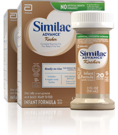 Similac Advance Kosher infant formula packaging on a white background
