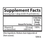 Carlson - Baby's Super Daily D3, Baby Vitamin D Drops, 400 IU (10 mcg) per Drop, 1-Year Supply, Vegetarian, Liquid Vitamin D for Infants and Toddlers, Unflavored, 365 Drops