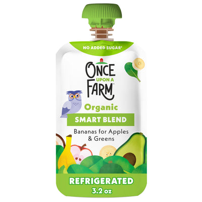 Once Upon a Farm organic smart blend packaging on a white background