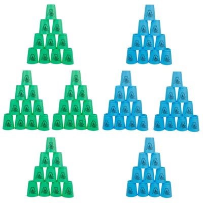 yeesport Sport Stacking Cups, 96pcs Sports Stacking Cups Sports Training Game for Challenge Competition Travel Party Gift for Kids and Adults (4 Blue+ 4 Green) 1