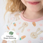 pureborn Baby Viscose From Bamboo Pajamas Set Pjs - Little Girl Short Sleeve Snug Fit Soft Sleepwear 2pcs Rabbit 12-18 Months