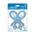 Dr. Brown's Flexees Teether, Blue Bunny, Soft 100% Silicone Baby Teether, BPA Free, 3m+, 1 Pack