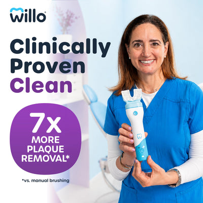 Willo BrushBot Kids Toothbrush Kit, Small Berry Dye-Free