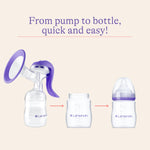 Lansinoh Manual Breast Pump, Breast Feeding Hand Pump with Comfortable Flange, Includes 5oz Baby Bottle with Slow Flow Nipple, Breastfeeding Essentials