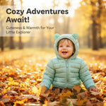 JUTHWYA Fall Winter Coats for Baby Boys Girls Kids Toddler Light Puffer Down Jacket with Hoods Infants Outerwear Mink Green 12-18 Months