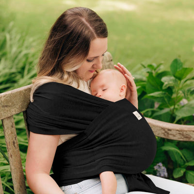 KeaBabies Baby Wrap Carrier Ring Sling - Easy to Wear, Adjustable D-Lite Baby Carrier Newborn to Toddler, Infant Carrying Shirt, Hands Free Bonding, Breathable Fabric Wearing Wrap (Trendy Black)