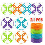 Outside Toys for Kids Ages 4-8, 24 Pack Flying Discs Supplement Set - Compatible with Most Handheld and Foot-Powered Flying Disc Toys, Includes 4 Vibrant Colors, Must-Have for Flying Disc Enthusiasts