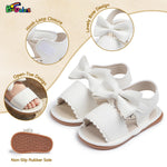 Babelvit Infant Baby Girl Boy Sandals Comfort Premium Summer Outdoor Casual Beach Shoes with Flower Bowknot Anti Slip Rubber Sole Newborn Toddler Prewalker First Walking Shoes