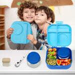 Aimsnk Bento Lunch Box for Kids with 12oz Soup Thermo,4 Compartments Lunch Box Containers Kids, Includes Foldable Spoon &Sauce Jar, BPA Free&Leak proof,Insulated Food Jar for Travel,School,Picnic