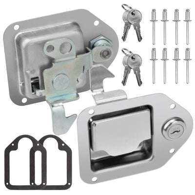 BAUMFEUER Truck Tool Box Latch Replacement Stainless Steel Toolbox Paddle Lock Replacement Handle with Keys for Truck, RV, Trailer, UTV, ATV Box (2 Pack)