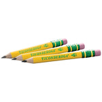 Ticonderoga My First Half-Size Wooden Pencils, Large Triangle-Barrel Pre-Sharpened #2 (HB) Short 4.5" Yellow Pencils with Erasers, Yellow, 12/Pack