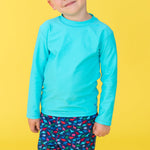 RUGGEDBUTTS Boys UPF50+ Sun Protection Animal Swim Trunks - Navy Dino Roar, 12-18m