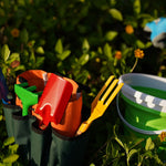 Kidz Gardening Tool Set – Gardening Tools Kit Includes Shovel, Rake, Fork Trowel, Children'z Garden Kit with Sun Hat, Apron, Gloves, Tote Bag, Sprayer and Bucket, Outdoor Play Toyz Gift for Kidz