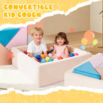 Jadoxy Modular Kids Play Couch Furniture with Ball Pit Toddlers Couch Inspiring Child Creativity Children Building Fort Foam Sofa for Playroom Bedroom,Pink