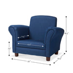 Melissa & Doug Denim Fabric Child’s Armchair (Kid’s Furniture, 23”L x 17.5”W x 18.3”H) Children's Furniture, Child's Reading Chair, Chairs for Toddlers, Oversized Kid's Armchair