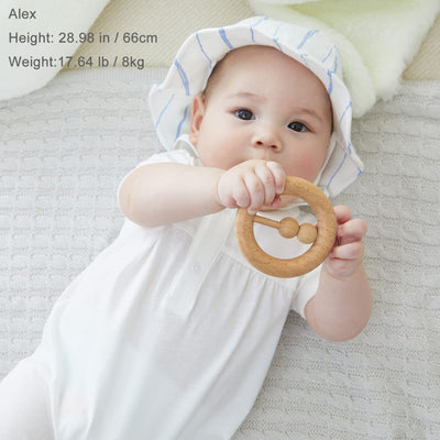 pureborn Baby Boy Stripe Sun Hat Wide Brims Bucket Hat Sun Protection with Straps Blue 0-3 Months