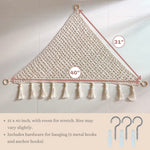 Sasa Baby and Toddler Macrame Toy Hammock for Stuffed Animals - Plushie Toy Hammock for Baby Nursery Decor, Plush Hammock, Stuffy Hammock, Hanging Stuffed Animal Organizer, Buttercream