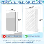 Pro Goleem Breathable Crib Mattress, 52”x28“ Dual-Sided Toddler Bed Mattress, 5" Thick Firm Foam & JPMA Certified, Comfort Jacquard Topper, Fits Standard Full-Sized Baby Cribs & Toddler Beds