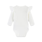 FITFIFTH POD Baby Ruffle Top Newborn Bodysuit Short Sleeve Baby White Girl 100% Organic Cotton Breathable Solid white 0~3Months