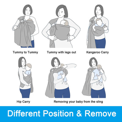 Vlokup Baby Water Ring Sling Carrier | Lightweight Breathable Mesh Baby Wrap for Infant, Newborn, Kids and Toddlers | Perfect for Summer, Swimming, Pool, Beach | Great for Dad Too Blue