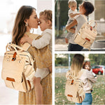 Diaper Bag Backpack, Large Capacity with Insulated Pockets Travel Water-Resistant Baby Bag for Mom Dad with Magnetic Buckle, Khaki