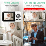 Simyke Smart Video Baby Monitor with Camera and Audio,Dual Mode,WiFi On/Off Switch,2.8inch Display,App,1080p Camera,1500ft Long Range,Night Vision,Feeding Clock,Temperature Detection,2-Way Talk