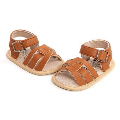 SOFMUO Baby Girls Boys Sandals Premium Soft Anti-Slip Rubber Sole Infant Summer Outdoor Shoes Toddler First Walkers (B/Brown,12-18 Months)
