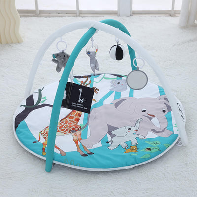 EAPFCT Baby Play Gym Activity Mat,Baby Gyms & Playmats for Babies 0 to 3 6 9 12 Months,Tummy Time Mat with 5 Toys for Stage-Based Sensory & Motor Skill Development Elephant