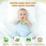 Easter Baby Teething Toys with Rattle for 3-6 6-12 Months, Food Grade Infant Newborn Teether, Baby Essentials Teething Relief, Baby Easter Basket Stuffers Gifts Toys