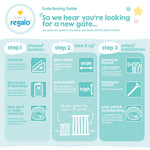 Regalo Safety 29-49" Easy Step Extra Wide Baby Gate for Doorways & Bottom of Stairs, Pressure Mounted Safety Gate with Door for Babies, Toddlers & Pets, White