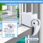 5 Pack Window Locks Diecast Construction, Compatible with Horizontal and Vertical Windows, Fit 1/16'' (0.16cm) up to 7/8''(2.22cm) Wide Rail, Easy Installation, Enhanced Safety(1-3/16'' Short version)