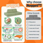 Nugget - The Original Play Couch for Kids - Modular Foam Children's Sofa for Playroom, Imagination, & Creative Open Ended Play - Washable & Convertible Playroom Furniture, Bamboo
