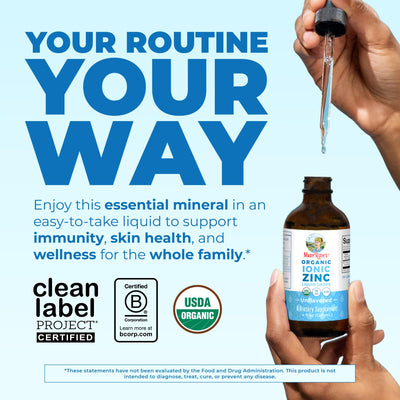 MaryRuth's Organic Liquid Zinc Supplement for Kids & Adults | Immune Support | Skin Health | Antioxidant | Cellular Metabolism | Zinc Sulfate | Vegan | Non-GMO | Sugar Free | Gluten Free | 4 oz