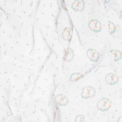 aden + anais Essentials Swaddle Blanket, Muslin Blankets for Girls & Boys, Baby Receiving Swaddles, Newborn Gifts, Infant Shower Items, 2 Pack, Blushing Bunnies