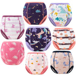 MooMoo Baby 8 Packs Potty Training Pants Cotton Absorbent Training Underwear for Toddler Baby Gir 3T