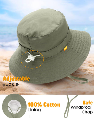 FURTALK Baby Sun Hat Smile Face Toddler Boys Girls Bucket Hat 0-5 Years Kids UPF 50+ Sun Protection Summer Hats
