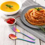 VITEVER 10 Pack Toddler Utensils, Stainless Steel Rainbow Silverware Set for Kids, Children Safe Cutlery Set Includes Forks and Spoons - Dishwasher Safe