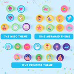 JOYIN 100PCS FairyTale's Stamps for Kids Self-Ink for Party Favor, Teacher Stamps, Kids Treasure Box, Prize for Classroom, Birthday School Stuffers (50 Designs, Mermaid, Princess, Unicorn Stampers)