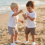 LIOMENGZI Toddler Baby Boy Summer Shorts Solid/Stripes Jogger Short Bottoms 2-Pack Infant Summer Clothes 6 12 18 Months 2T 3T (Brown, 0-6 Months)
