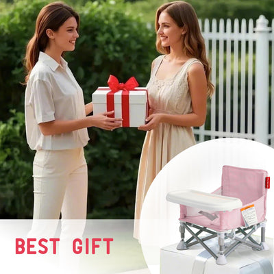 Tiny Marvels Portable 3-in-1 Baby Booster Seat – Cozy Floor Seat, Feeding Seat with Tray, Toddler Booster – Compact, Foldable, Safe with Child Safety Belt Carry Bag – Perfect for Travel & Family Time