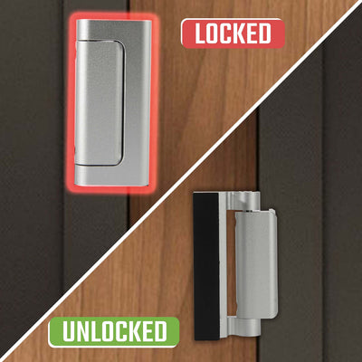GreaTalent 2PACK Home Security Door Reinforcement Lock Childproof, Add High Security to Home Prevent Unauthorized Entry, Aluminum Construction Finish, Frame Lock, Silver