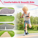 TONBUX Scooters for Kids 5-12, Kids Scooter with Cool Light Up Stem, Wheels, and Deck, 4 Level Adjustable Height Kick Scooter, Foldable and Lightweight Scooter for Kid 8-12, Black