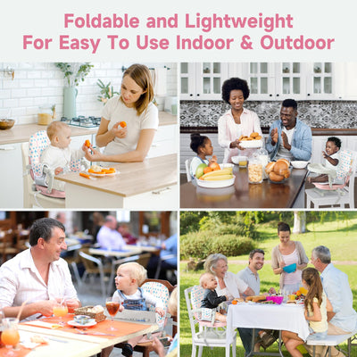 YOLEO Baby High Chair Booster Seat for Dining Table, Adjustable Height Travel Booster Seat with Tray, Toddler Booster Seat Easy Clean