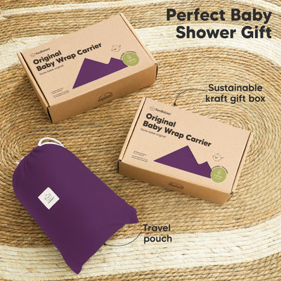 KeaBabies Baby Wrap Carrier - All in 1 Original Baby Carrier Newborn to Toddler Sling, Easy to Wear, Hands Free Bonding, Lightweight, Breathable Infant Wraps (Royal Purple)