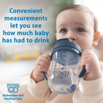 Dr. Brown's Milestones Baby's First Straw Cup, Training Cup with Weighted Straw, 9oz/270mL, Dark Blue/Vintage Yellow, BPA Free, 6m+, 2 Pack