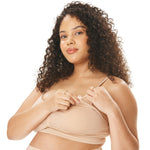 Motherhood Maternity Womens Hands Free Pumping Seamless Clip Down Nursing Bra for Breastfeeding, Essential Nude, Medium