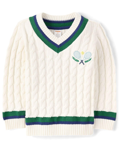 Gymboree,Boys,and Toddler Long Sleeve V-Neck Pullover Sweater,H/T Grey Club,3 Years