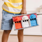 Melissa & Doug Toy Keys and Cars Wooden Rescue Vehicles and Garage (7 pcs) Toddler Pull Back Toys, Toy Garage for Kids Ages 3+
