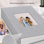 Artfeel Photo Album 4x6 with 300 Pockets,Slip-in Picture Albums,Linen Cover Memory Book with Front Window,White Page Vertical Photo Book for Wedding,Family,Anniversare,Baby,Vacation,Father's Day